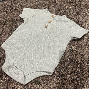 Nicole Miller Gray Baby Onesie with Buttons